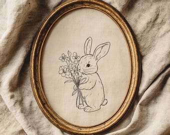 Impresión de conejito para decoración de primavera, arte de pared de Pascua, arte de conejo, decoración cottagecore, impresión de arte de granja, descarga digital