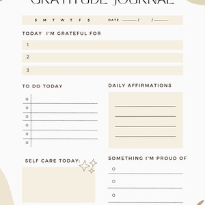Gratitude/Self care journal, minimalist