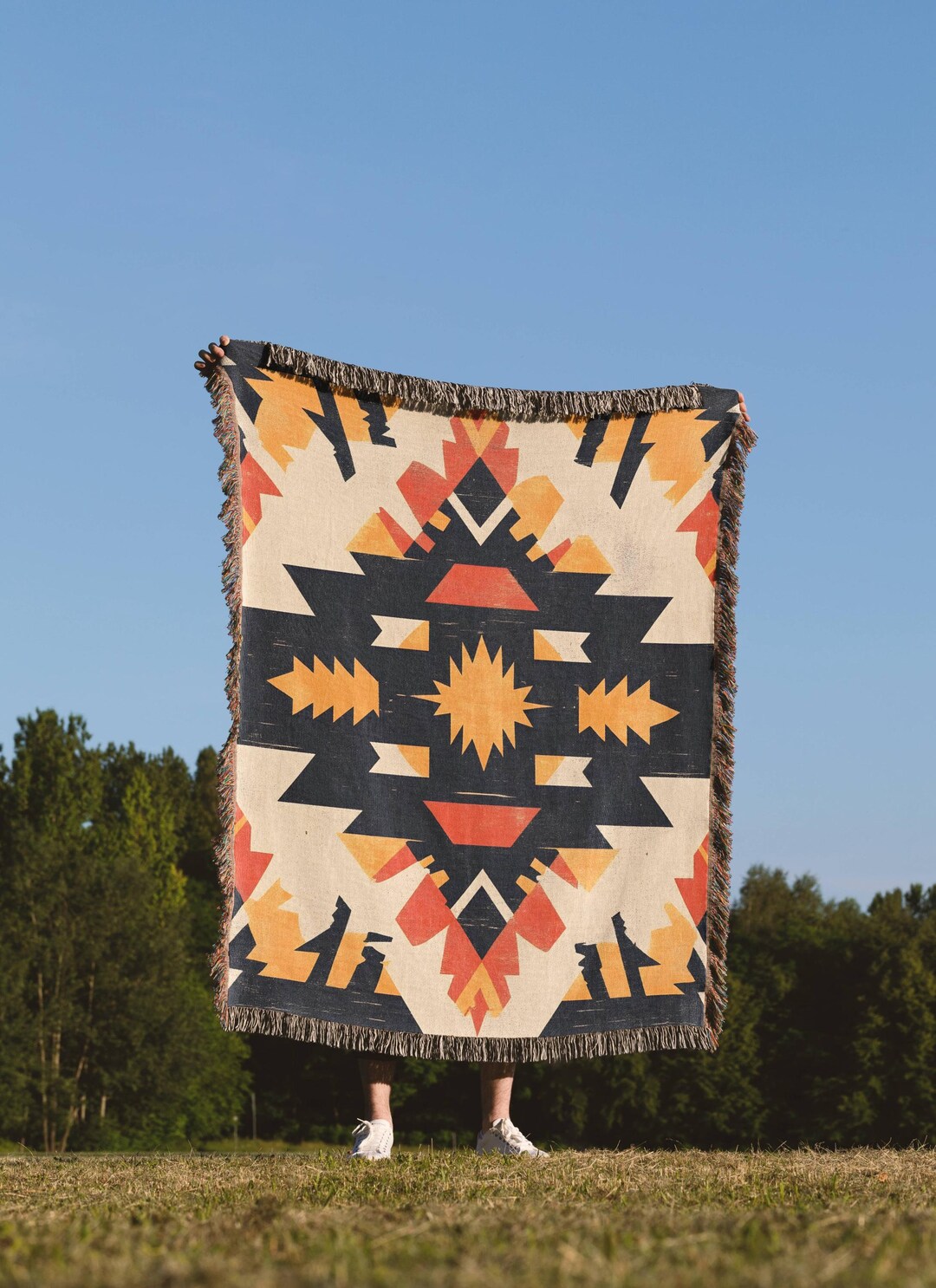 Native Natural Throw Native American Tribal Woven Blanket Tribal Woven Throw, Artisan Home ...