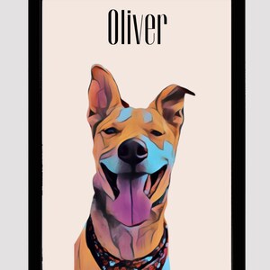 Pet Portrait, Cartoon Pet Portrait, Animal Portrait, Dog Mom Gift, Dog Dad Gift, Christmas Gift, Hanging Pet Portrait