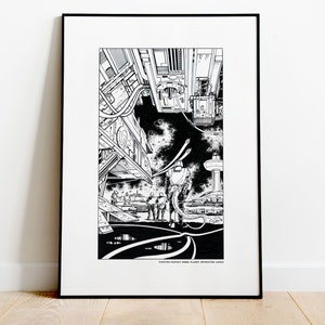 Fighting Fantasy Rebel Planet | Retrieving Cargo Illustration | Giclée Print | Fits A3 Frame | Sci-Fi | Wall Art