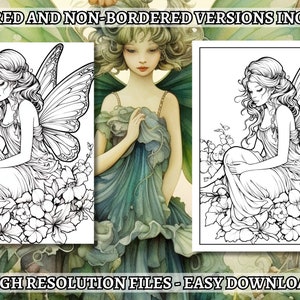 20 Floral Fairies Coloring Book - Coloring Pages, Grayscale Coloring ...