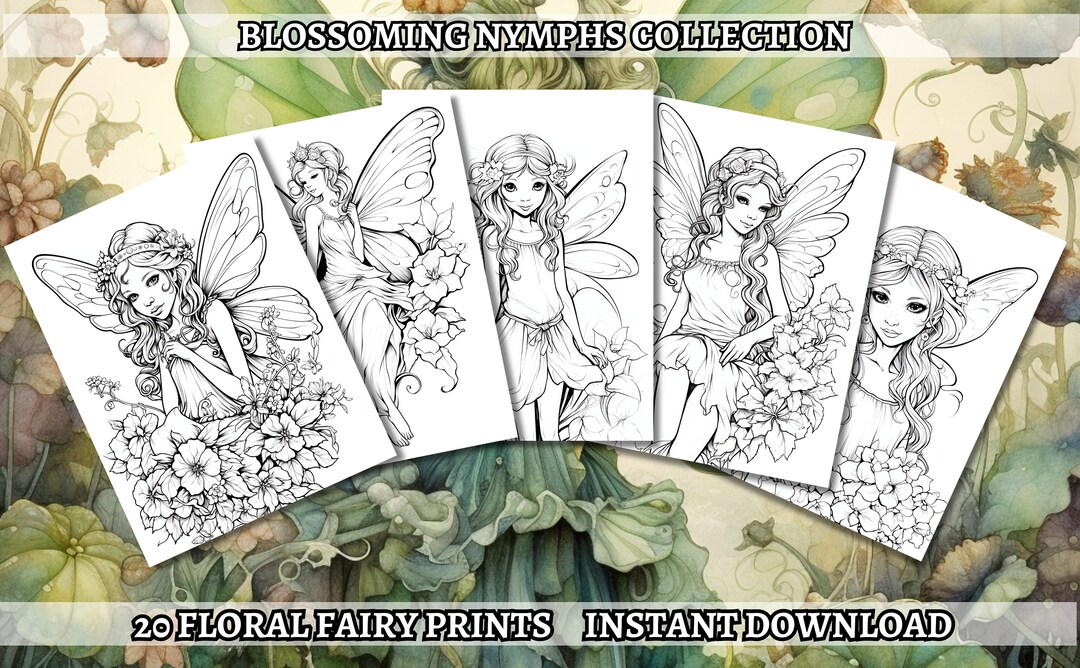 Floral Fairies Coloring Book