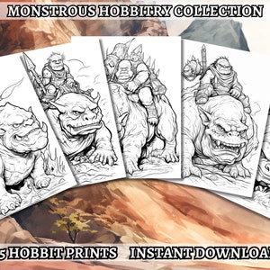 15 Monstrous Habits Coloring Book - Adult Coloring Pages, Grayscale Coloring, Instant Download, High Resolution, Printable PDF File