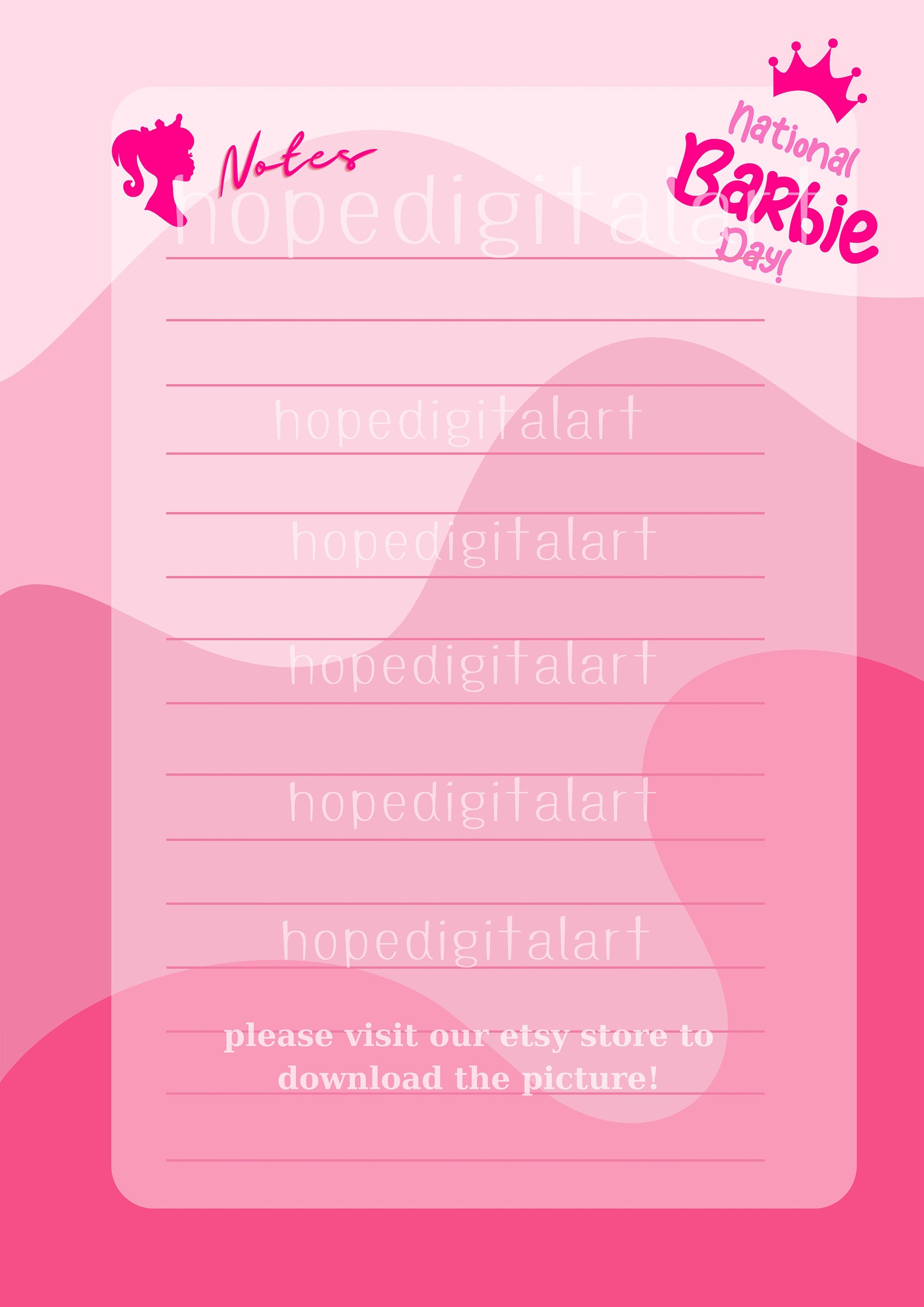 Barbie Printable Note Papers - Etsy