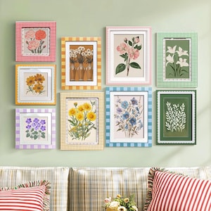 Vintage Gallery art frame，Matisse Print Set of 9，Flower Market Print，Kitchen living room frame，Confetti Primary frame，Modern Art for Bedroom