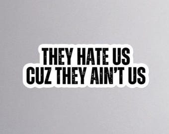 They Hate us Cuz They Ain't Us - The Interview - Sticker - Classic Cult Movies James Franco Funny Quote Movie Quotes Cinephile Stickers