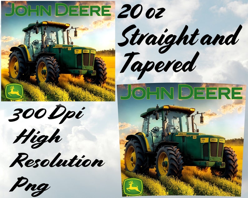 JD Tractor Tumbler, 20 Oz Skinny Stitch Tumbler Sublimation Designs