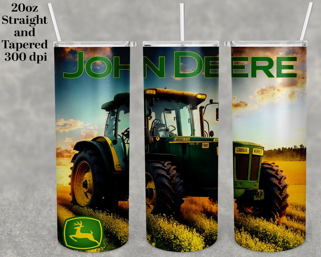 JD Tractor Tumbler, 20 Oz Skinny Stitch Tumbler Sublimation Designs