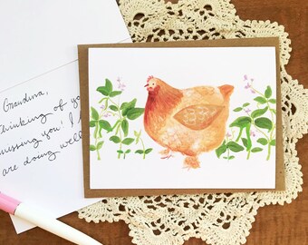Beansprout Chicken Greeting Card || Blank Inside