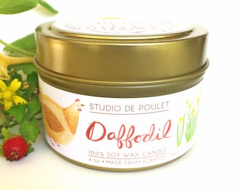 Daffodil || 4 oz Tin Candle