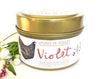 Violet || 4 oz Tin Candle