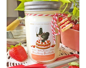 Betty Bakes Strawberry Shortcake || 12 oz Jar Candle