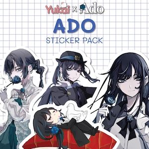 Paquete de pegatinas digitales Ado: 18 pegatinas bonitas y estéticas / Descarga instantánea / Fan Art de cantantes japoneses