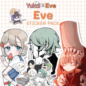 Eve Digital Sticker Pack – 18 söta och estetiska klistermärken | Direkt nedladdning | Japansk sångerskans fankonst