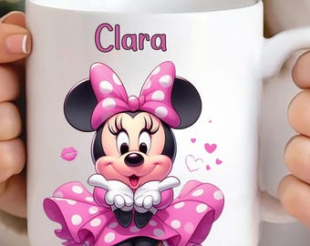 Taza Minnie Mouse I Tasse Personalnalisée I Minnie Mickey Mouse con Prénom I Tasses en Céramique Personnalisable I Idée Cadeau