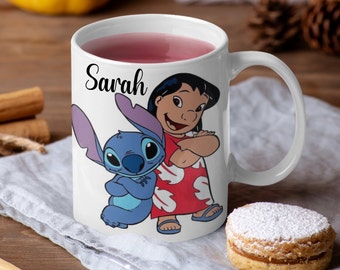 Personalized stitch mug - Lilo Stitch mug - tasse stitch with prenom - personalized children's mug - children's mug with prenom - IDée cadeau