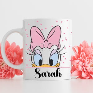 Mug personnalisé Daisy Duck, tasse Daisy Duck avec prénom, mugs en céramique personnalisable, idée cadeau
