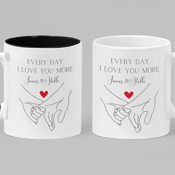 deux Mug personalized saint Valentin - tasse couple - tasse couple amoureux - cadeau saint valentin - mug pour couple - idée cadeau couple