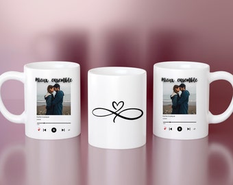 Mug photo et chanson personnalisée - tasse couple personnalisée - tasse musique préférée - tasse amitié personnalisée