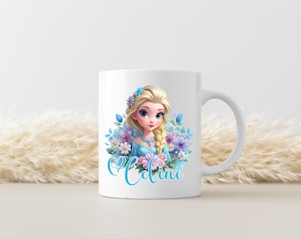 Mok Elsa de Koningin van de Neiges I Tasse personalisée Frozen de Koningin van de Neiges met prenom Mokken in keramiek personaliseerbaar Idée cadeau noel