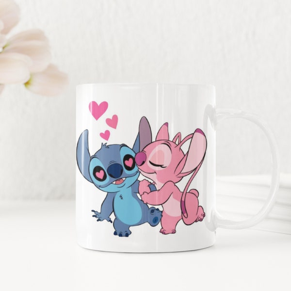 Mug personnalisé stitch - mug stitch - tasse stitch amoureux - mug couple personnalisé - mug pour couple personnalisable - idée cadeau