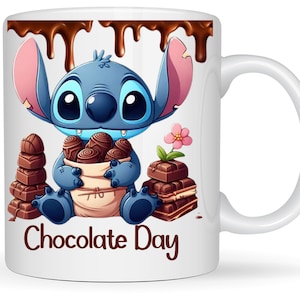 Personalisierte Tasse Stitch Tasse Lilo Stitch Tasse Stitch Chocolat Chaud Personnalisierte Tasse Geschenktasse Pâques Geschenkidee Bild 1