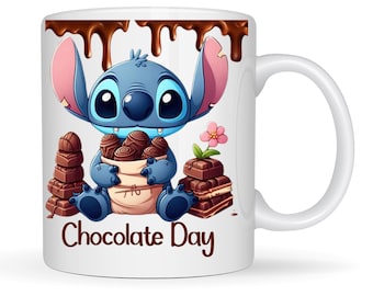 Taza puntada personalizada - taza Lilo Stitch - tasse puntada chocolat chaud - cadeau personnalisée - taza cadeau Pâques - idée cadeau