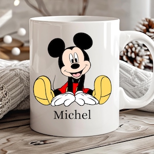Personalizowany kubek Myszki Miki, kubek Myszki Miki z imieniem, spersonalizowane kubki ceramiczne, pomysł na prezent