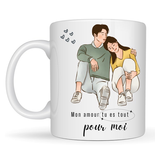 Mug personalized couple - love gift - idyllic Valentine's gift - Anniversary gift - Valentine's gift - mariage gift