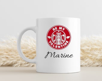 Mug Saint Valentin personnalisé - Tasse imprimée avec prenom - Cadeau Saint Valentin - tasse couple - petite amie cadeau - cadeau couple