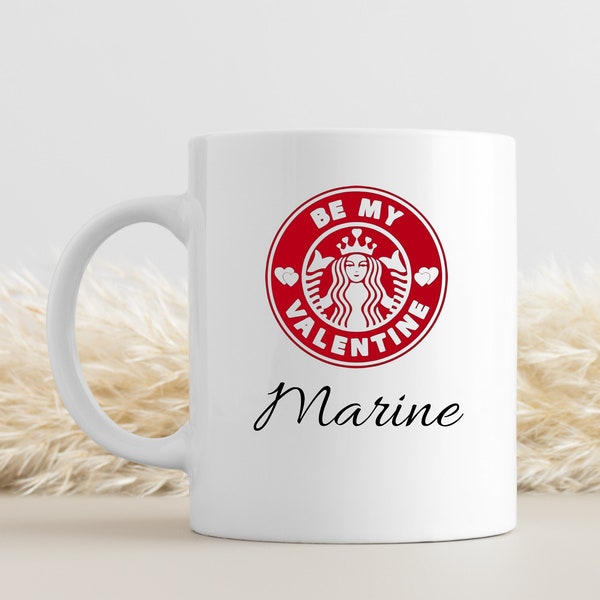 Personalized Saint Valentin Mug - Printed Tasse with prenom - Cadeau Saint Valentin - couple's tasse - petite amie cadeau - couple's cadeau