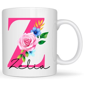 Personalized initial mug, with prenom, personalized ceramic mugs, ideal lock