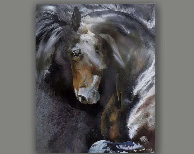 Black Horse Fine Art Print By Artist Lynn A. Marie