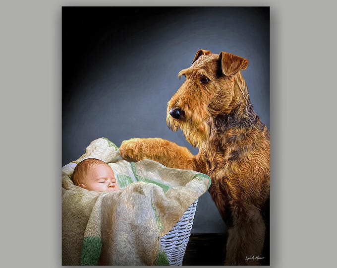 Airedale Dog Fine Art Print By Artist Lynn A. Marie