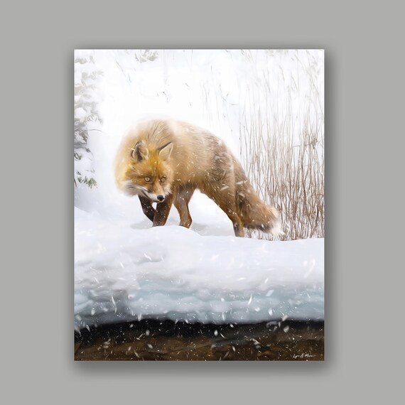 Red Fox Vertical Art Print: Archival Giclee, Lynn A. Marie