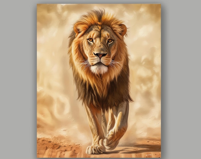 African Lion Fine Art Wildlife Print By Artist Lynn A. Marie
