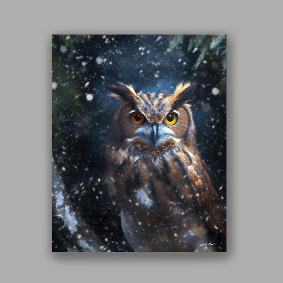 Great Horned Owl Art Print: Giclee Fine Art by Lynn A. Marie