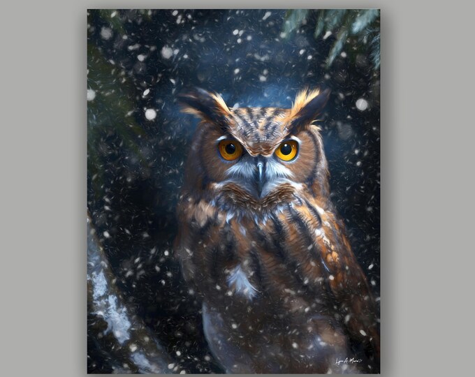 Great Horned Owl Fine Art Wildlife Bird Print By Artist by Lynn A. Marie