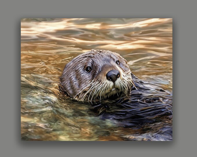 Sea Otter Ocean Fine Art Wildlife Print By Artist Lynn A. Marie