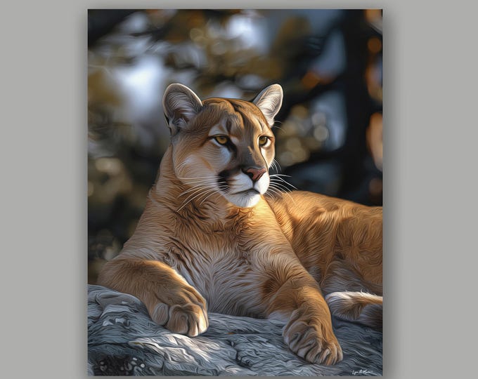 Mountain Lion Fine Art Wildlife Print By Artist Lynn A. Marie