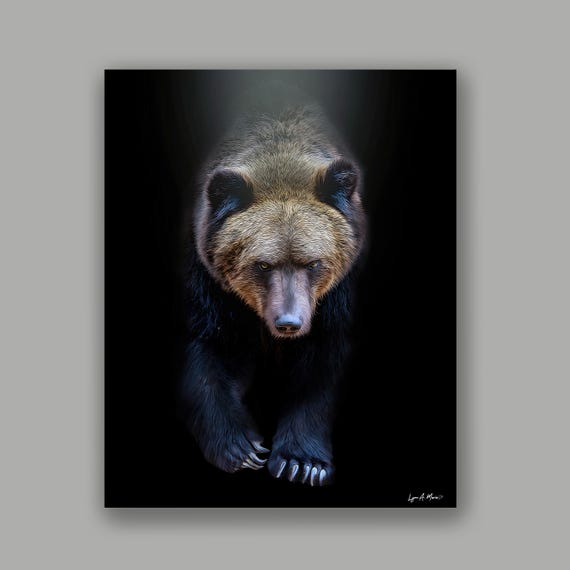 Grizzly Bear Portrait Art Print: Wildlife Giclée on Archival Paper, By Artist Lynn A. Marie