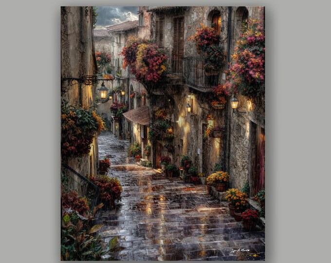 Summer Rain Italian Fine Art Landscape Print By Artist Lynn A. Marie