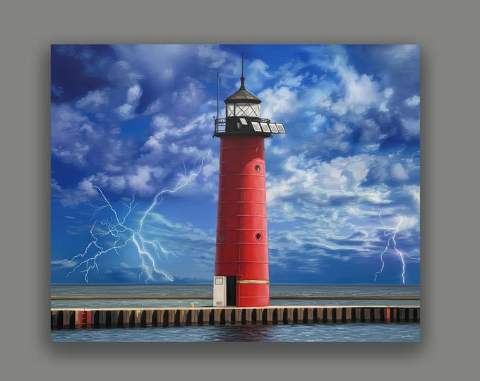 Kenosha Lighthouse Fine Art Print By Artist Lynn A. Marie