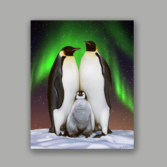 Penguin kids room art by Artist Lynn A. Marie