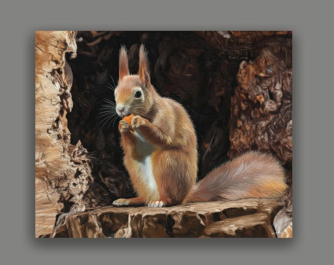 Red Squirrel Fine Art Wildlife Print By Artist Lynn A. Marie
