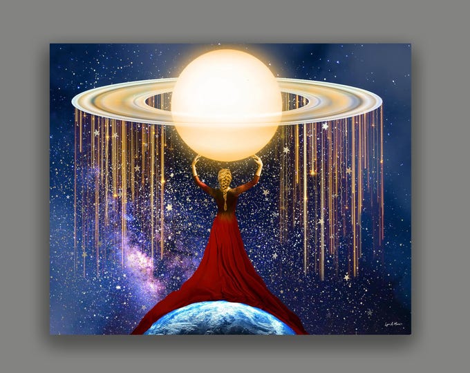 Bright Colorful Cosmic Fantasy Fine Art Print By Artist Lynn A. Marie