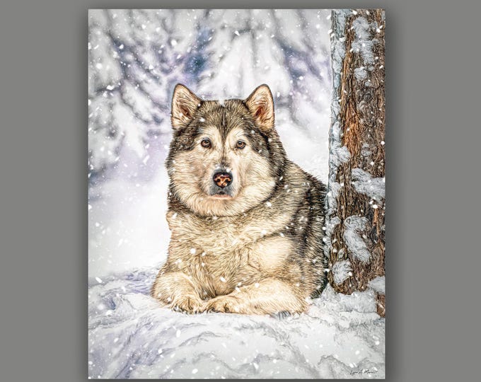 Malamute Dog Art Print by Artist Lynn A. Marie