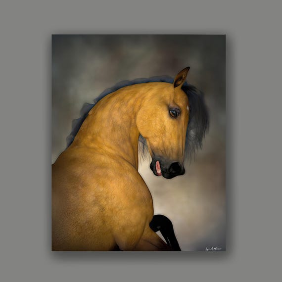 Buckskin Horse Giclée Print: Archival Quality Fine Art, Wildlife Art by Lynn A. Marie