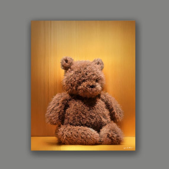 Teddy Bear Art Print: Archival Giclee, Nursery Decor, By Artist Lynn A. Marie